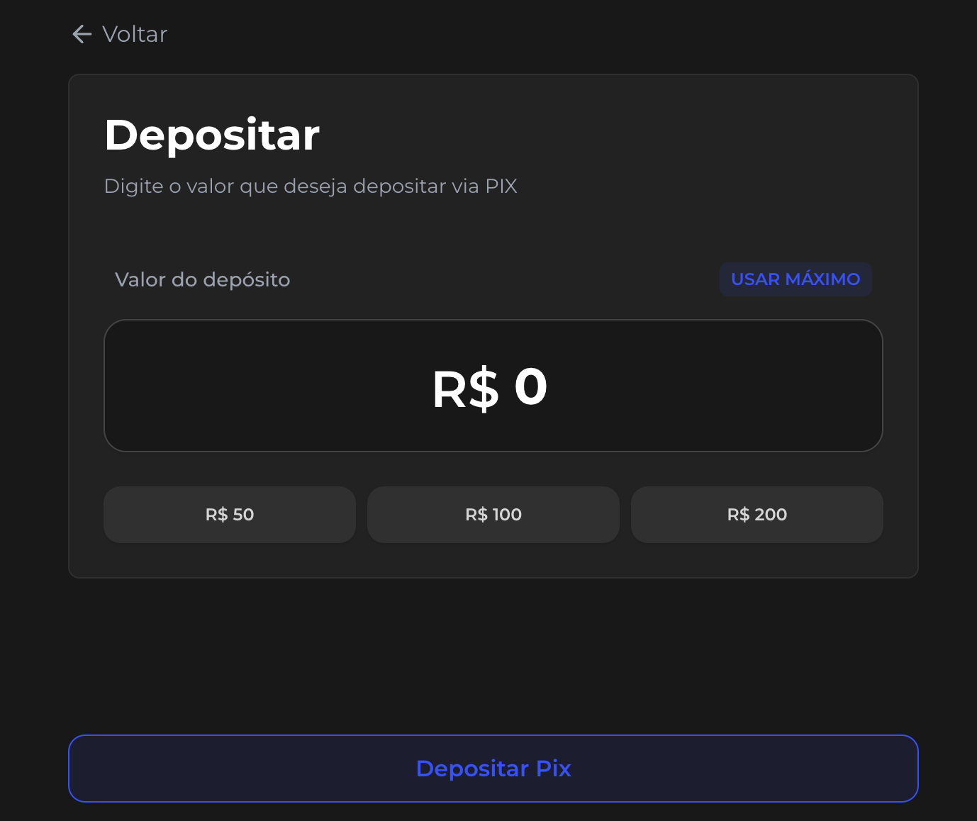Depositar na palpitano